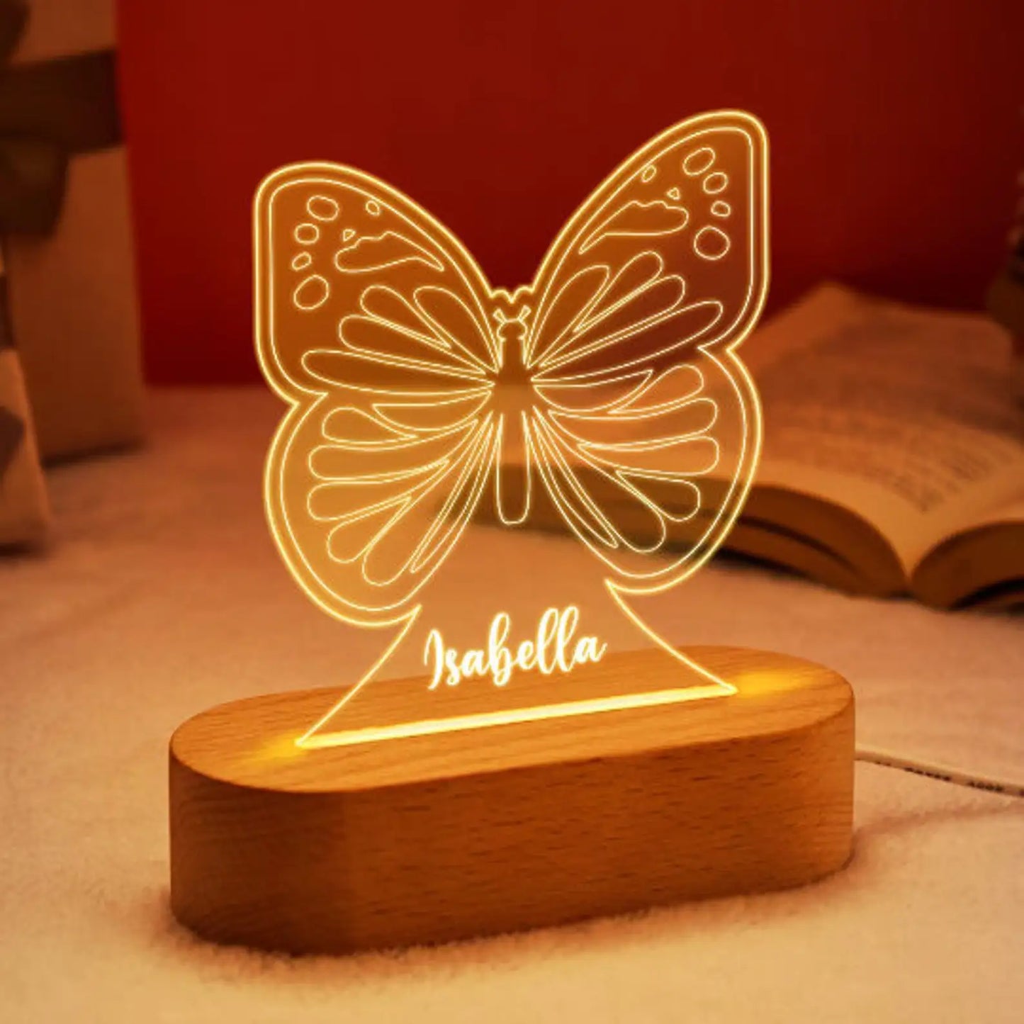 Luz nocturna USB para bebés y niños, lámpara personalizada con nombre para niños, decoración del hogar para dormitorio de recién nacidos, regalo de recuerdo de cumpleaños