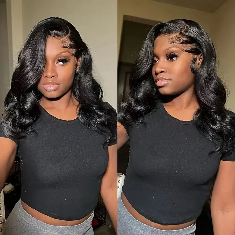 Peluca Frontal de encaje HD 250% ondulada, peluca Bob corto, cabello humano sin pegamento, cabello humano ondulado 13x4, pelucas frontales de encaje transparente para mujeres