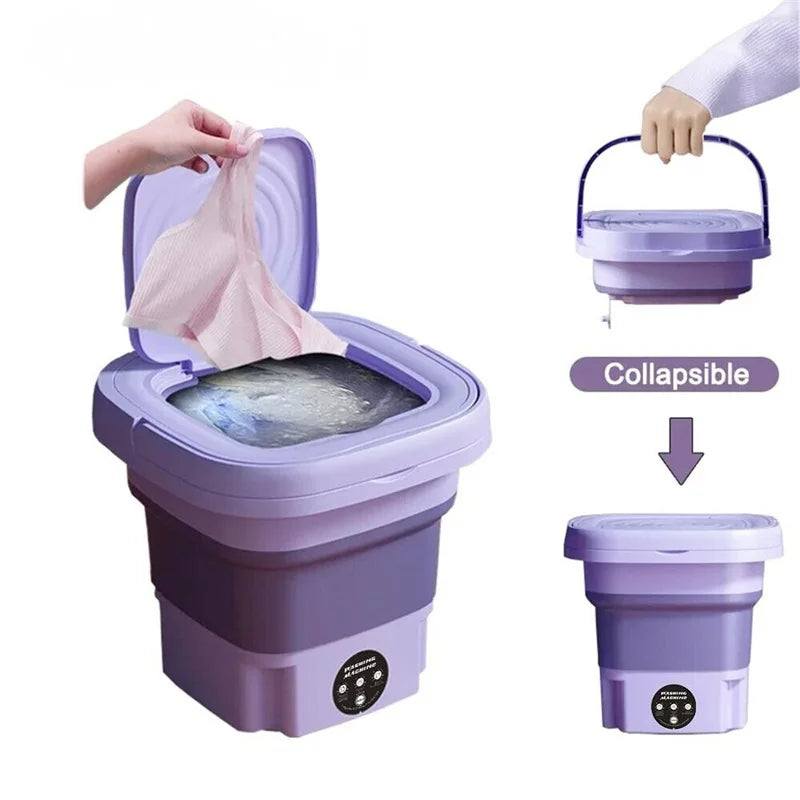Lavadora plegable pequeña portátil de 8L con secador giratorio para calcetines, ropa interior, bragas, lavadora, Mini lavadora doméstica