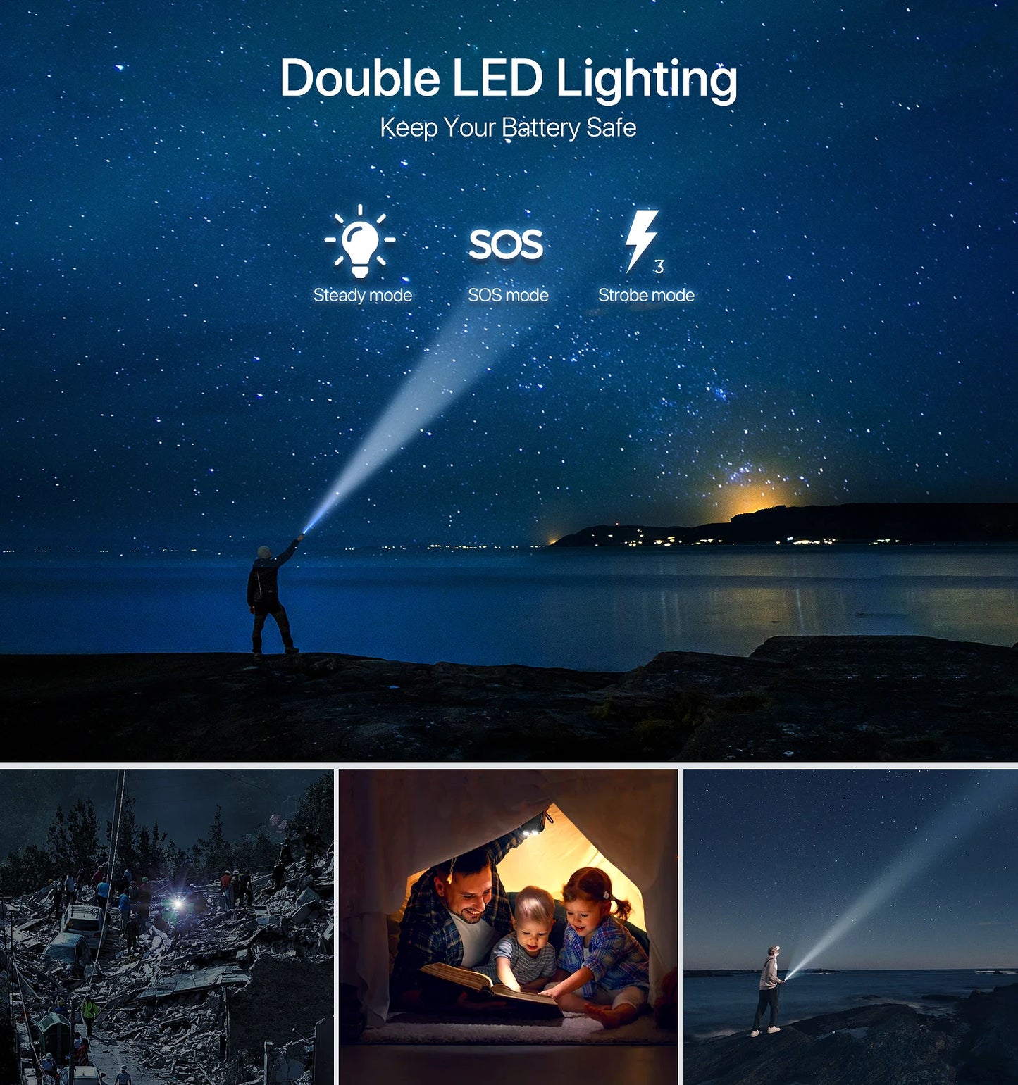 Cargador portátil tipo banco de energÃa Solar de 38800mAh con USB Dual, carga rápida, resistente al agua, LED para teléfonos y tabletas para acampar al aire libre