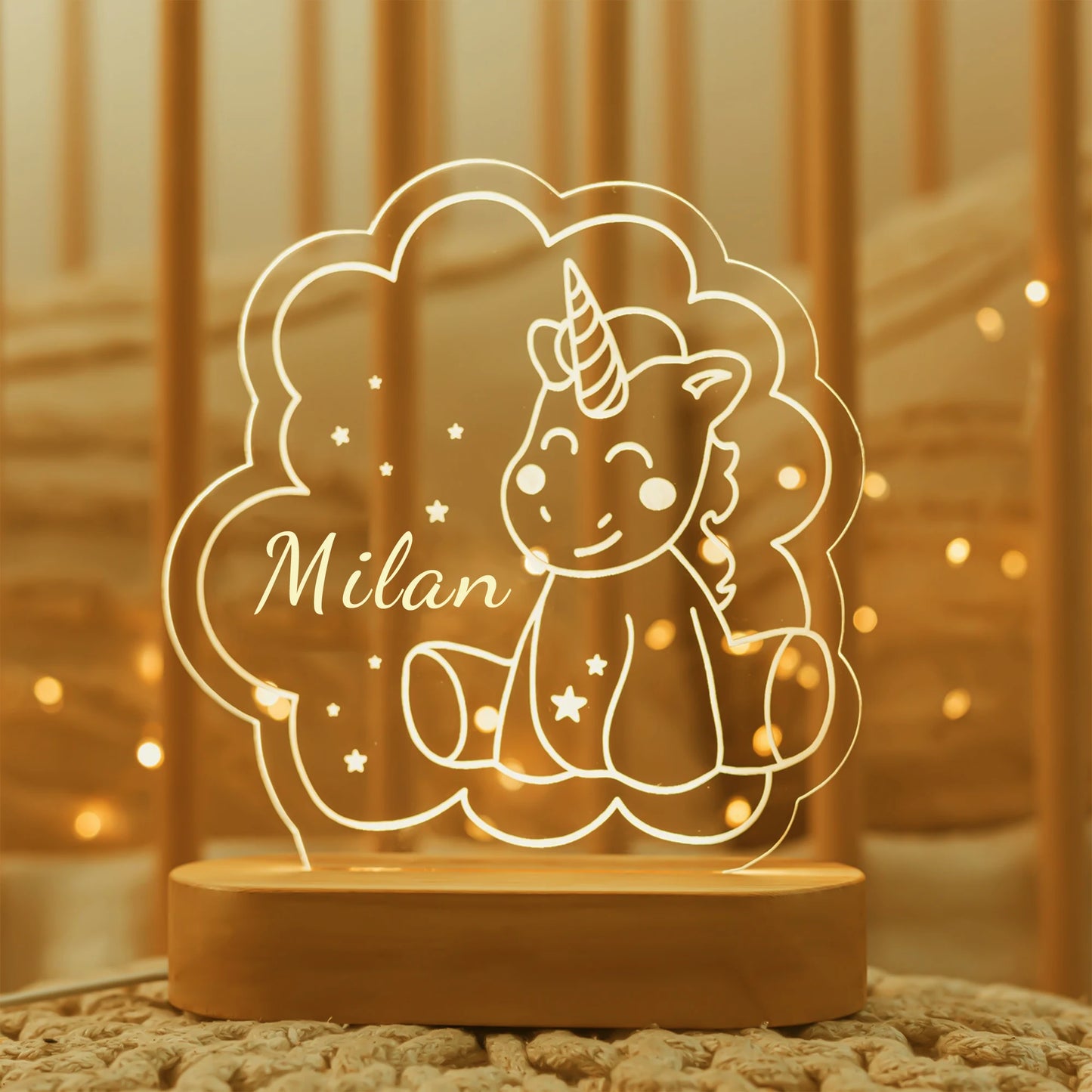 Luz nocturna USB para bebés y niños, lámpara personalizada con nombre para niños, decoración del hogar para dormitorio de recién nacidos, regalo de recuerdo de cumpleaños