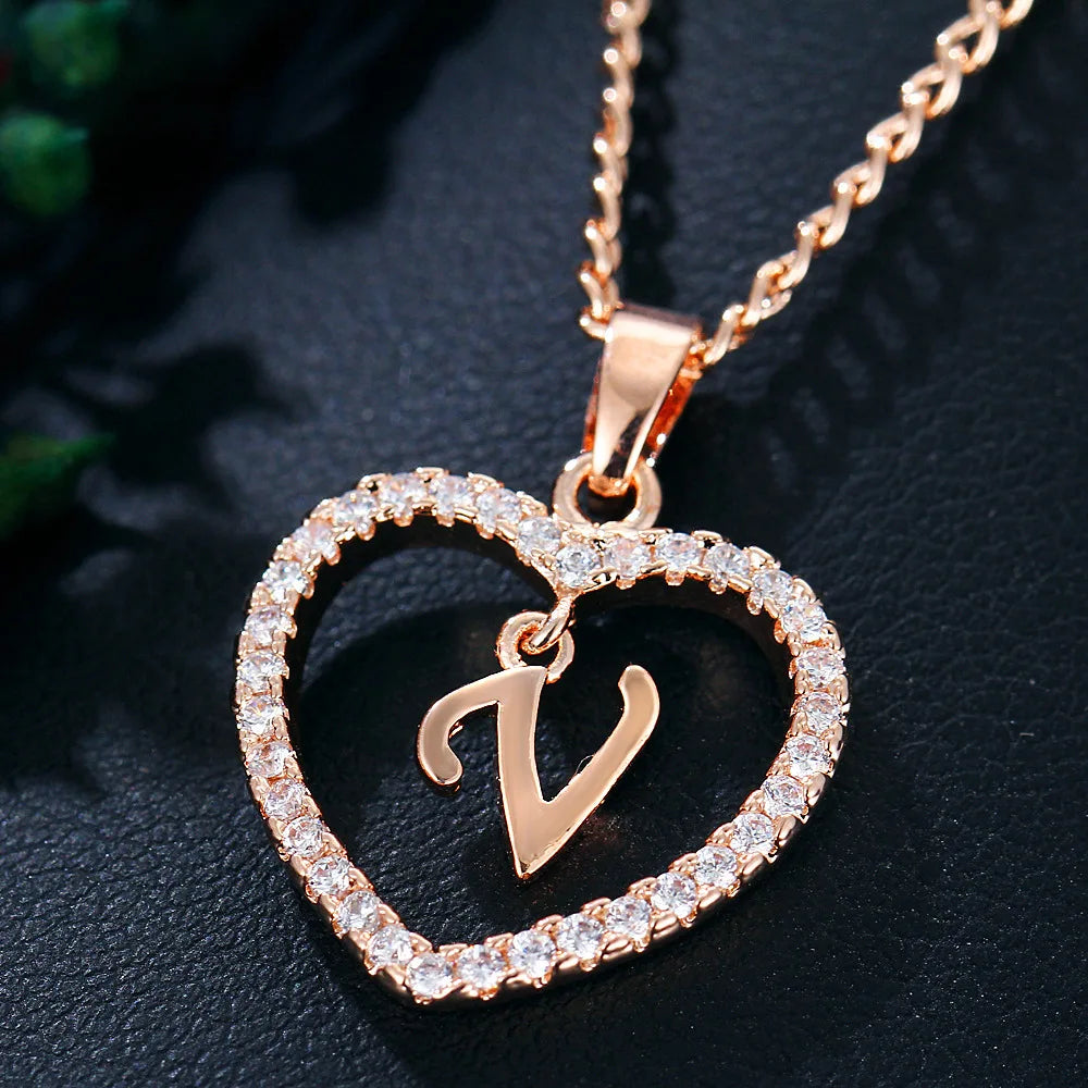 Collar de letras 26 letras circón amor collar joyerÃa amor colgante