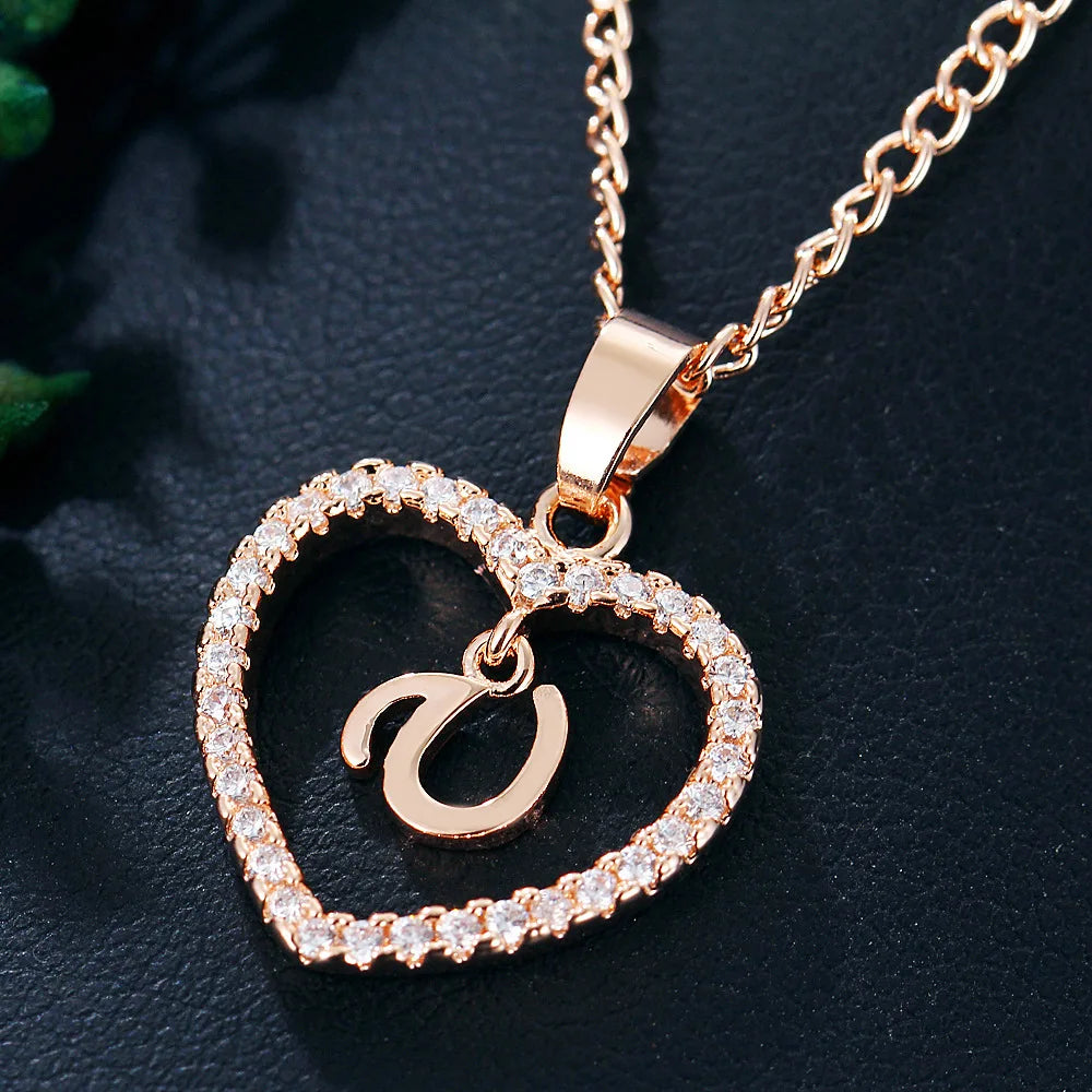 Collar de letras 26 letras circón amor collar joyerÃa amor colgante