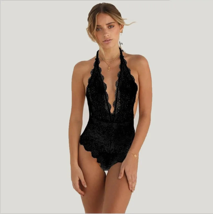 LencerÃa Sexy para mujer, ropa interior Sexi Lenceria con espalda abierta, picardÃas de una pieza, traje erótico Porno, Catsuit Nuisette