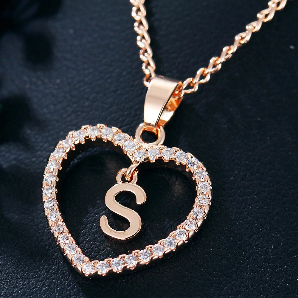 Collar de letras 26 letras circón amor collar joyerÃa amor colgante