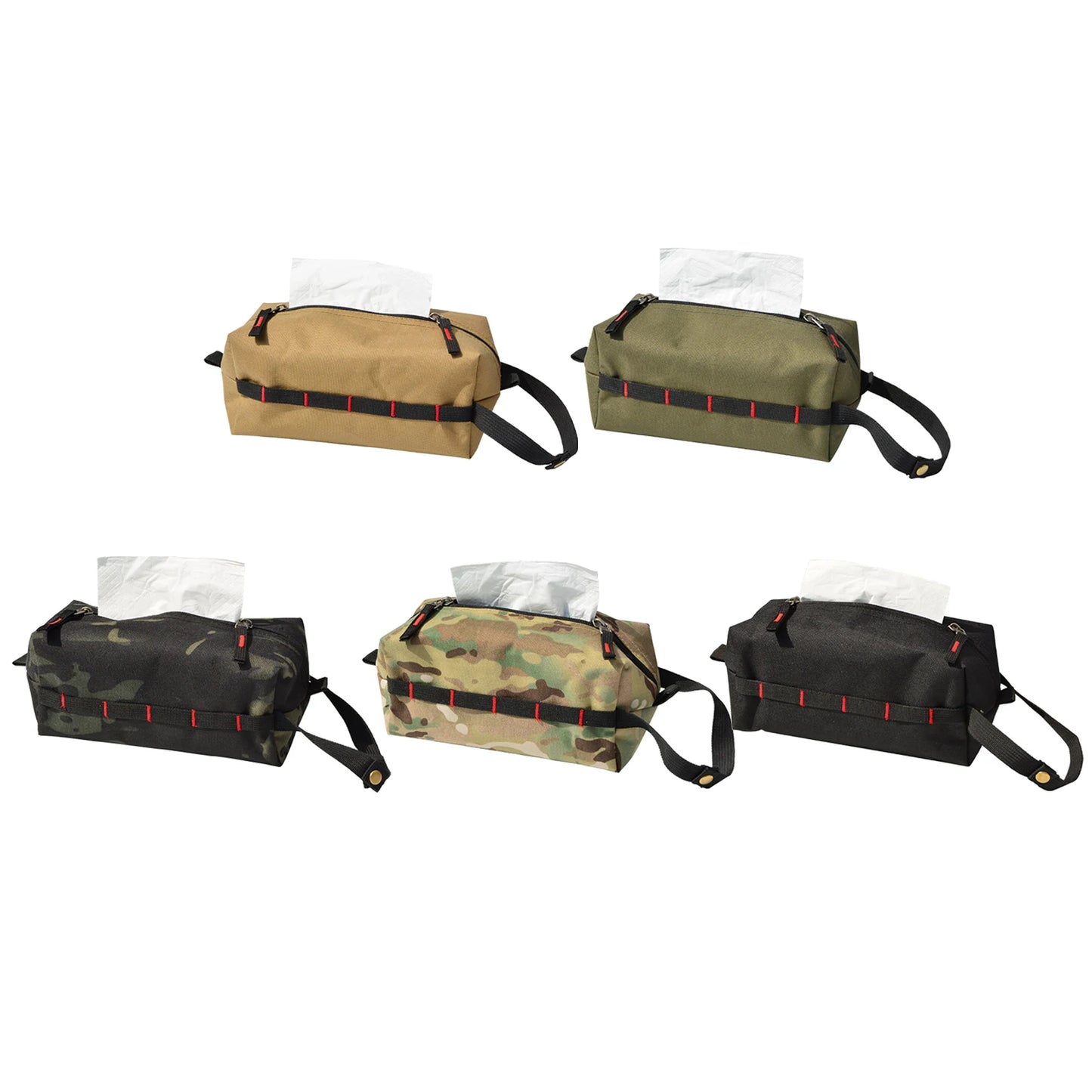Caja de pañuelos de tela Oxford impermeable, dispensador de pañuelos faciales, soporte de caja, bolsa de almacenamiento para acampar al aire libre y senderismo