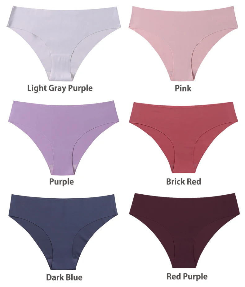 Conjunto de 3 uds de bragas sin costuras para mujer, ropa interior Sexy transpirable de cintura baja, bragas de seda sólidas, bragas invisibles sin costuras para mujer, calzones sin costura mujer