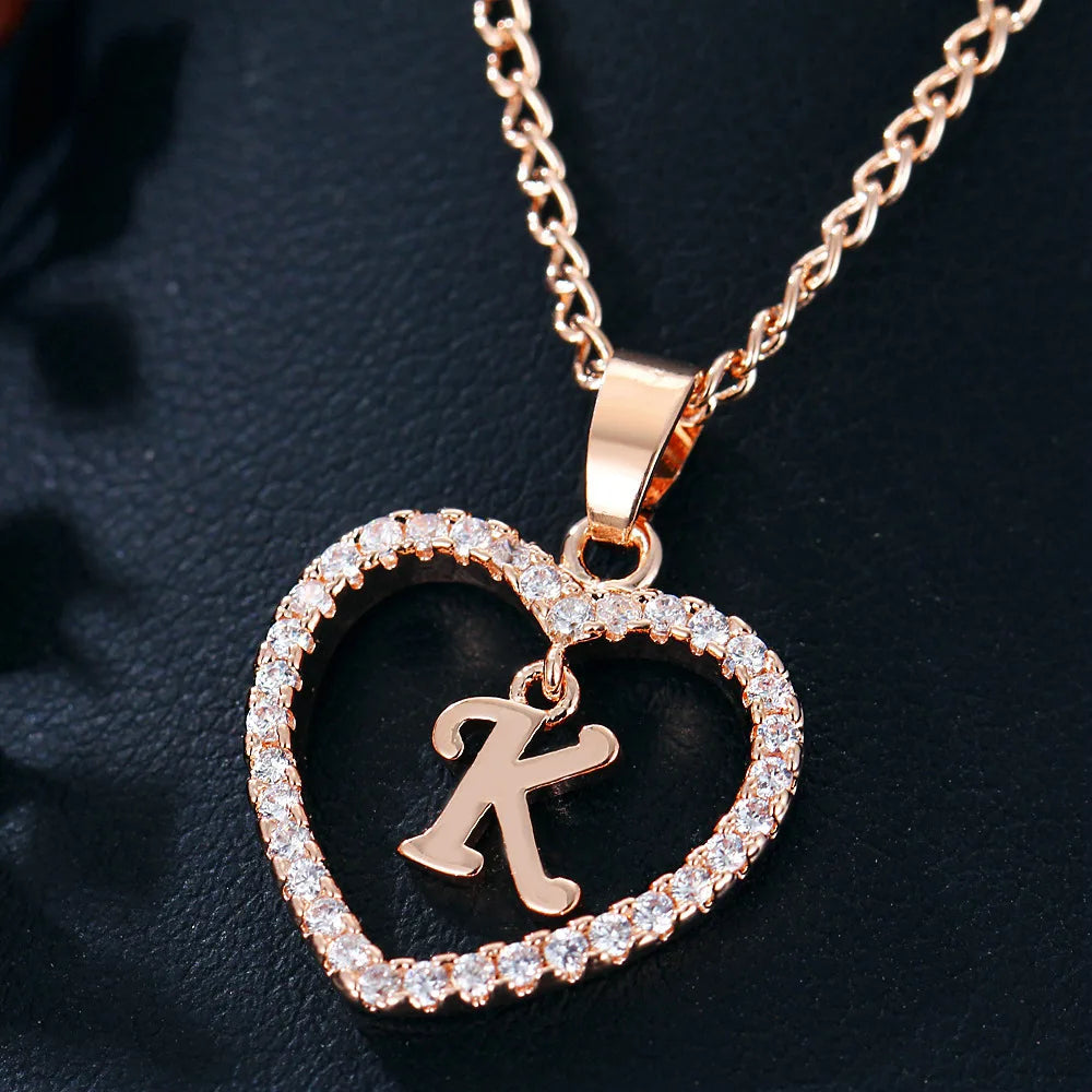 Collar de letras 26 letras circón amor collar joyerÃa amor colgante