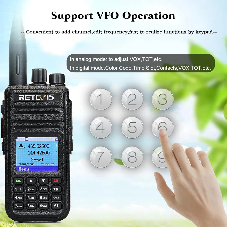 Retevis RT3S DMR walkie talkies de largo alcance radio portátil recargable radio a pilas camping walkie talkie emisora radioaficionado radio emergencia supervivencia profesionales walkie-talkies Cifrado AES256 GPS APRS