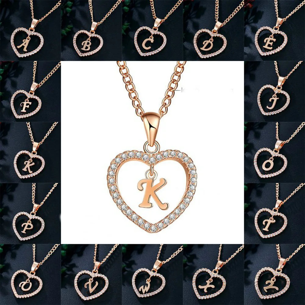 Collar de letras 26 letras circón amor collar joyerÃa amor colgante