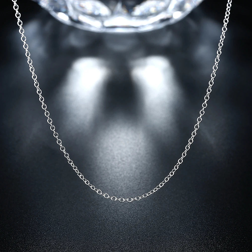 Lote de 10 Uds. De Plata de Ley 925, 16/18/20/22/24/26/28/30 pulgadas, collar de cadena de serpiente de 1mm para mujer y hombre, joyería de moda
