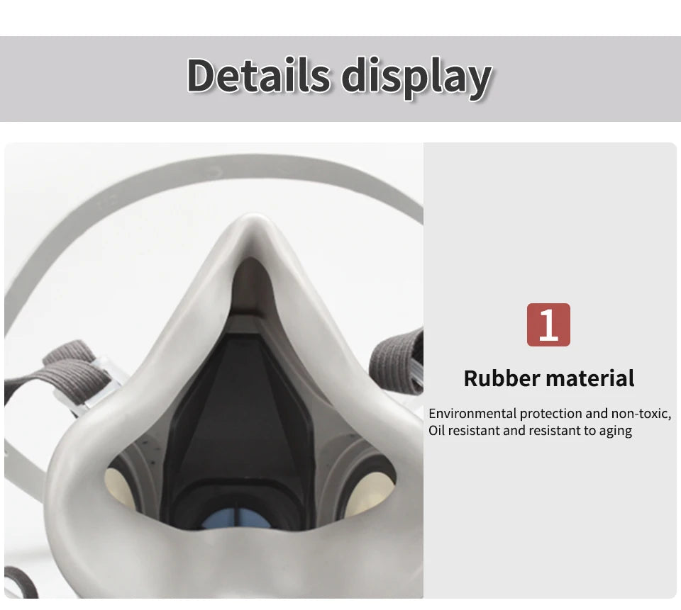 Respirador facial completo reutilizable, máscara en aerosol 6200 para pulverización, pintura, pulido quÃÂmico, soldadura, protección para el trabajo de carpinterÃÂa