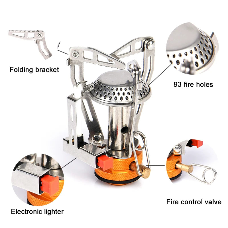 Widesea-estufa de Gas de una pieza para acampar, calentador, quemador turístico, plegable, pícnic al aire libre, suministros de equipo de cocina, horno de supervivencia