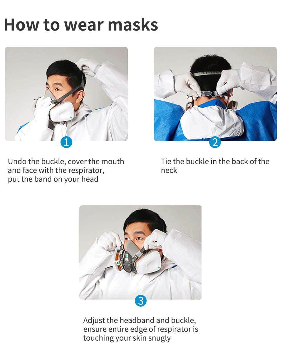 Respirador facial completo reutilizable, máscara en aerosol 6200 para pulverización, pintura, pulido quÃÂmico, soldadura, protección para el trabajo de carpinterÃÂa
