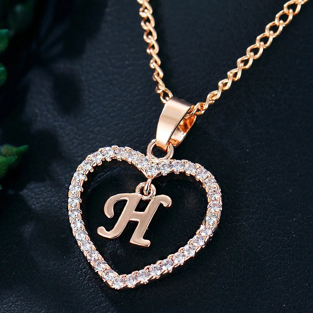 Collar de letras 26 letras circón amor collar joyerÃa amor colgante