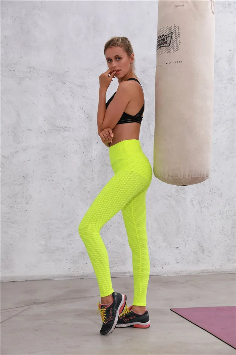 Mallas Push Up a la moda para mujer, mallas deportivas de cintura alta para Fitness, mallas sexis para levantamiento de glúteos, entrenamiento, gimnasio