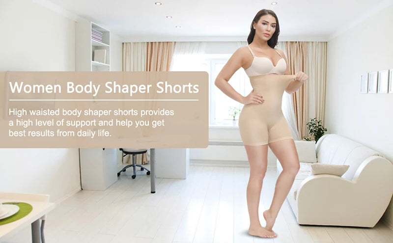 Pantalones cortos moldeadores de cintura alta para mujer, ropa moldeadora para Control de barriga, muslo, entrenador de cintura adelgazante, levantador de glúteos, bragas moldeadoras