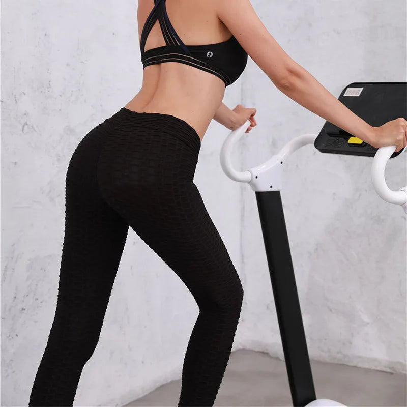 Mallas Push Up a la moda para mujer, mallas deportivas de cintura alta para Fitness, mallas sexis para levantamiento de glúteos, entrenamiento, gimnasio
