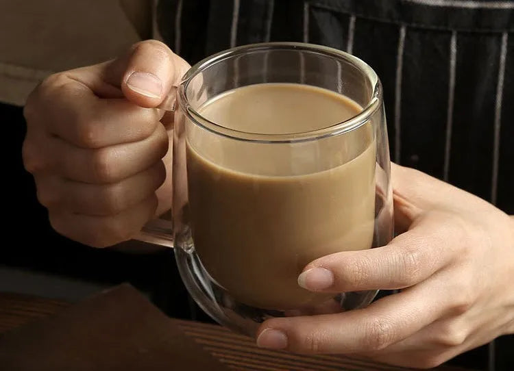 1-6 uds 80-450ML resistente al calor taza de cristal de té de doble pared cerveza café hecho a mano creativo bebida fría juego de vajilla transparente