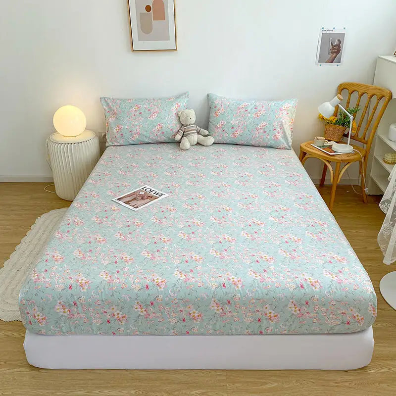 Bonenjoy-sábana bajera de algodón puro con estampado de dibujos animados de coche, funda de cama elástica, Sábana inferior individual, tamaño Queen, sin funda de almohada, 1 unidad