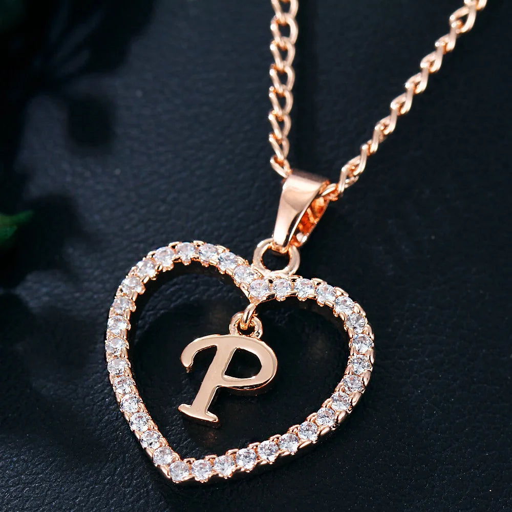 Collar de letras 26 letras circón amor collar joyerÃa amor colgante