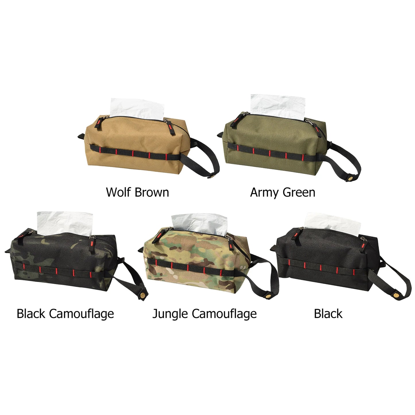 Caja de pañuelos de tela Oxford impermeable, dispensador de pañuelos faciales, soporte de caja, bolsa de almacenamiento para acampar al aire libre y senderismo