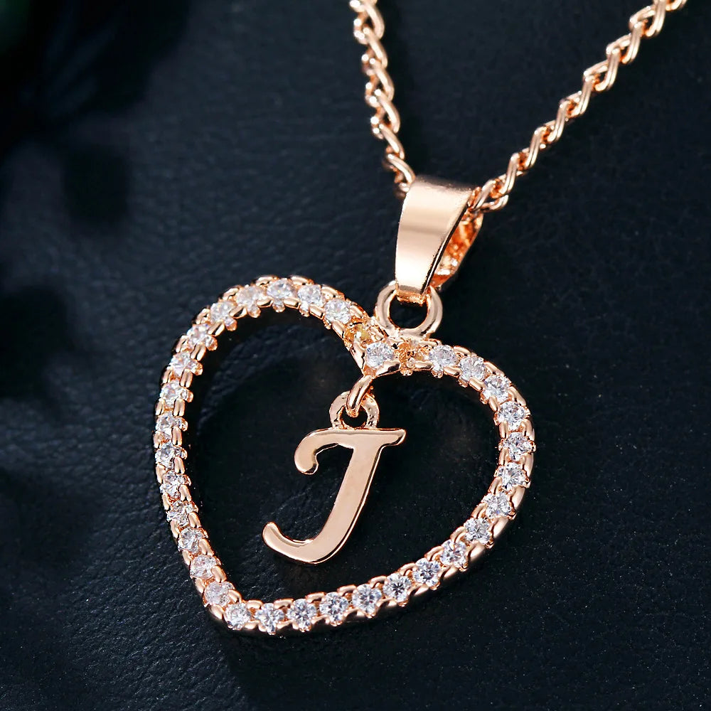 Collar de letras 26 letras circón amor collar joyerÃa amor colgante