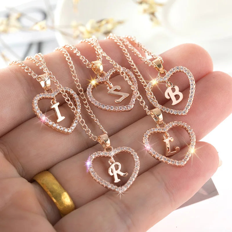 Collar de letras 26 letras circón amor collar joyerÃa amor colgante
