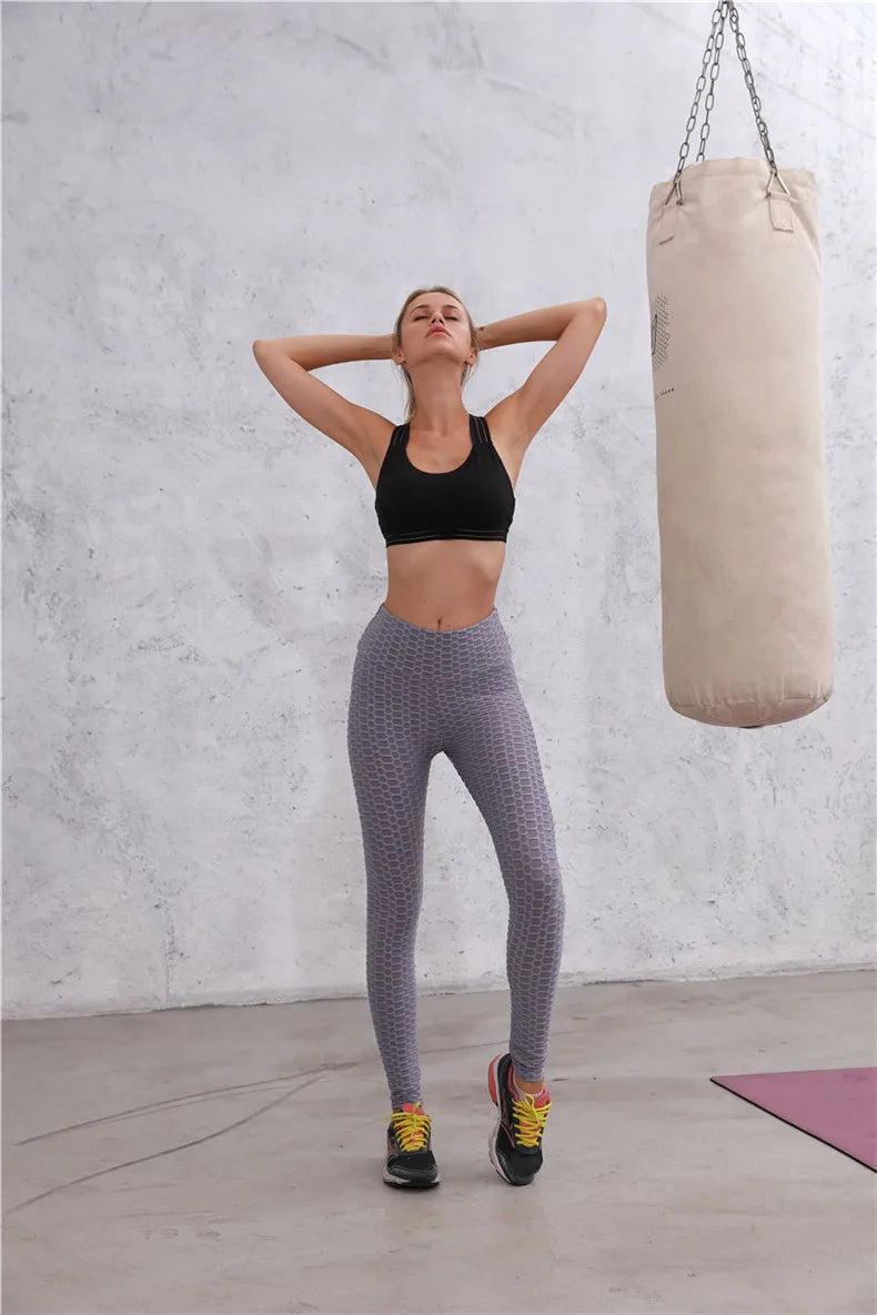 Mallas Push Up a la moda para mujer, mallas deportivas de cintura alta para Fitness, mallas sexis para levantamiento de glúteos, entrenamiento, gimnasio
