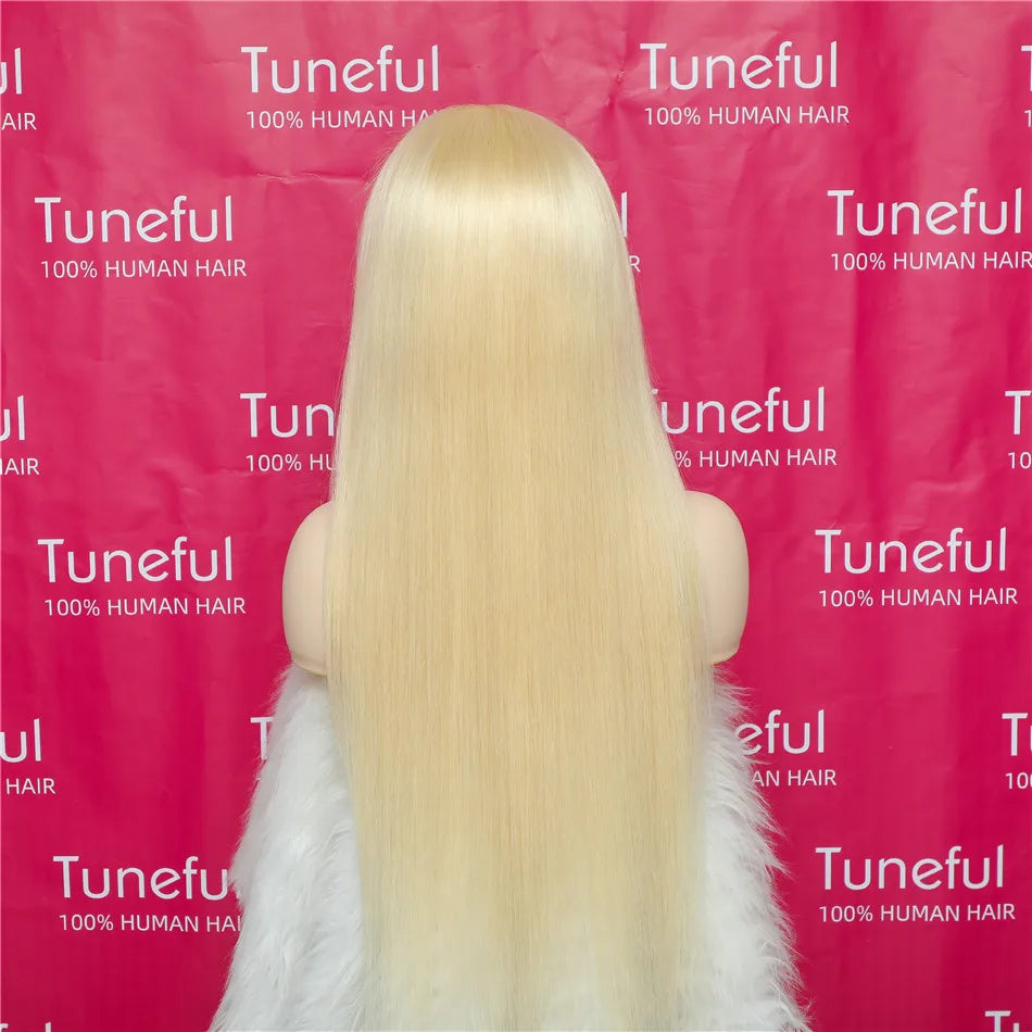 Pelucas de cabello humano Frontal de encaje Rubio 13x6 HD transparente 613 pelucas de cabello humano Frontal de encaje recto brasileño se pueden teñir en cualquier Color