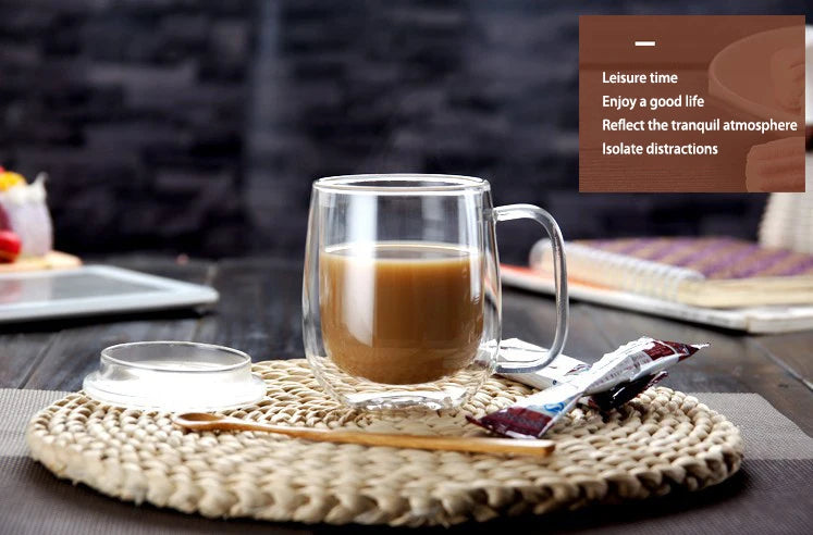 1-6 uds 80-450ML resistente al calor taza de cristal de té de doble pared cerveza café hecho a mano creativo bebida fría juego de vajilla transparente