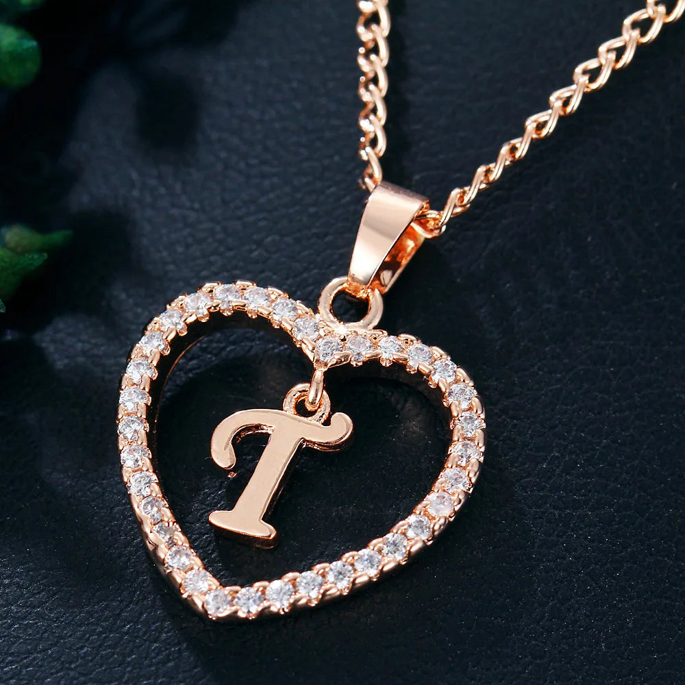 Collar de letras 26 letras circón amor collar joyerÃa amor colgante