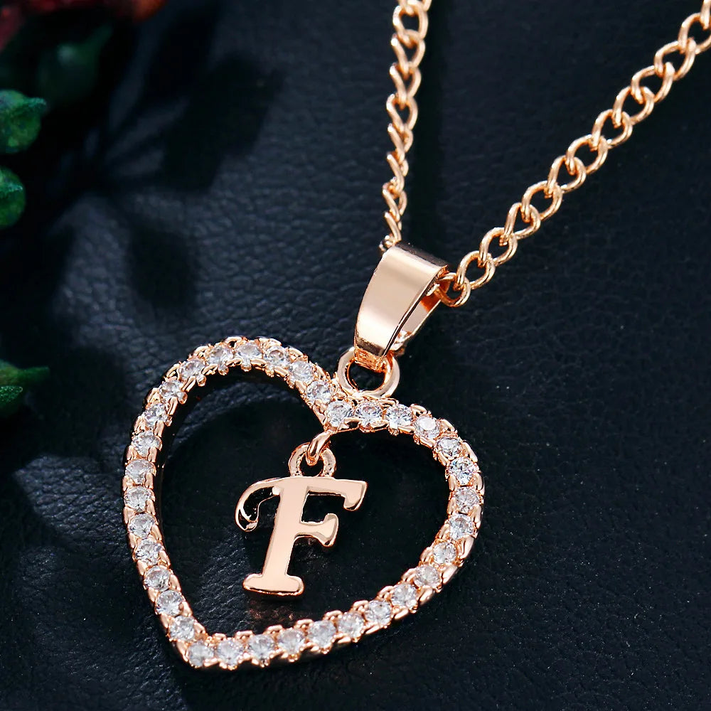 Collar de letras 26 letras circón amor collar joyerÃa amor colgante