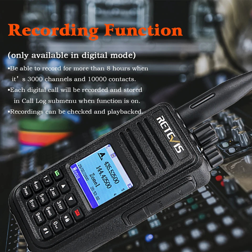 Retevis RT3S DMR walkie talkies de largo alcance radio portátil recargable radio a pilas camping walkie talkie emisora radioaficionado radio emergencia supervivencia profesionales walkie-talkies Cifrado AES256 GPS APRS