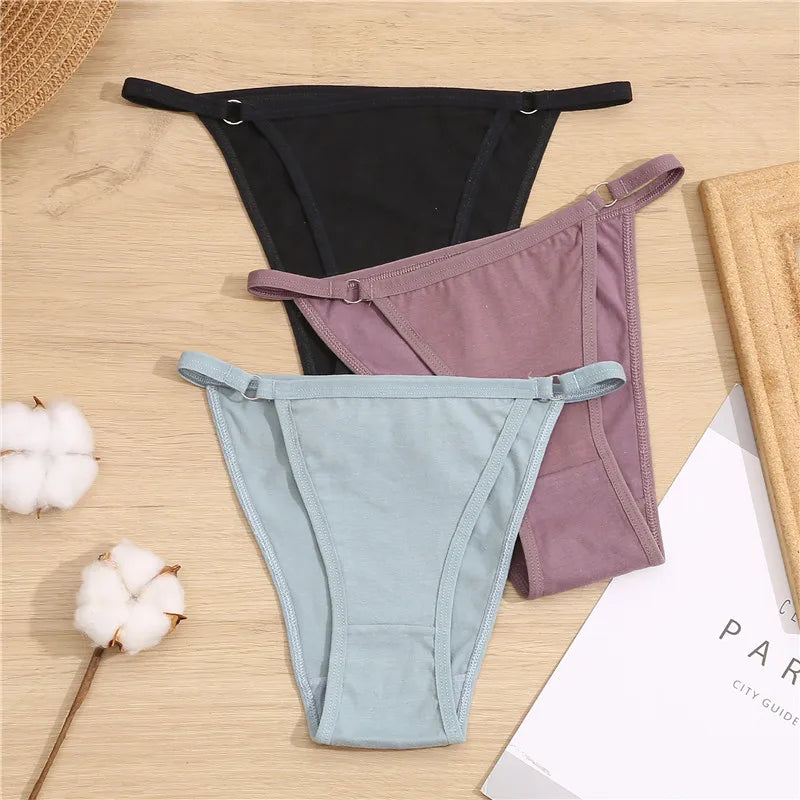 FINETOO 3 unids/set de bragas de algodón para mujer, ropa interior Sexy de cintura baja, M-2XL, calzoncillos de algodón para mujer, lencerÃa suave para mujer 2024