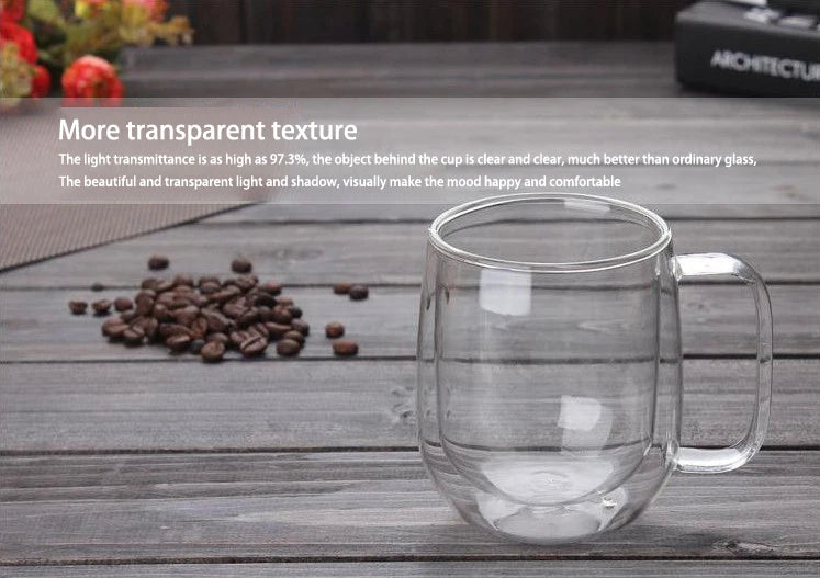 1-6 uds 80-450ML resistente al calor taza de cristal de té de doble pared cerveza café hecho a mano creativo bebida fría juego de vajilla transparente