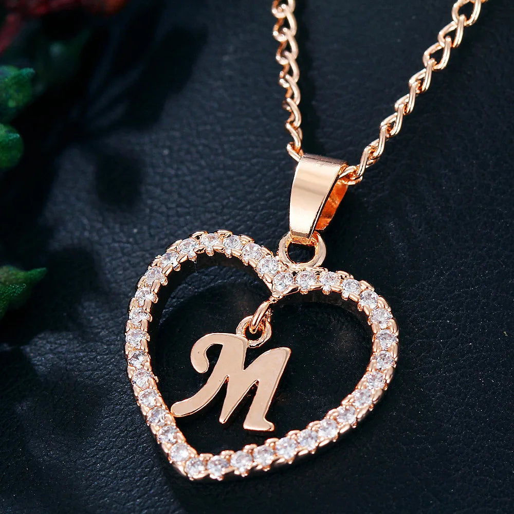 Collar de letras 26 letras circón amor collar joyerÃa amor colgante