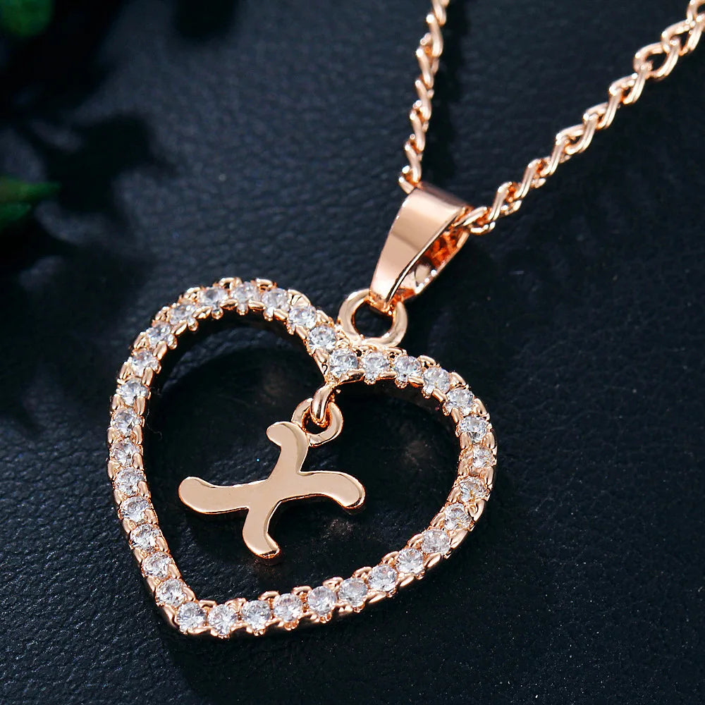 Collar de letras 26 letras circón amor collar joyerÃa amor colgante