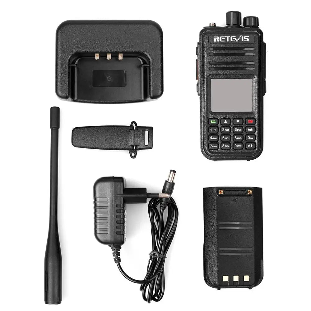 Retevis RT3S DMR walkie talkies de largo alcance radio portátil recargable radio a pilas camping walkie talkie emisora radioaficionado radio emergencia supervivencia profesionales walkie-talkies Cifrado AES256 GPS APRS