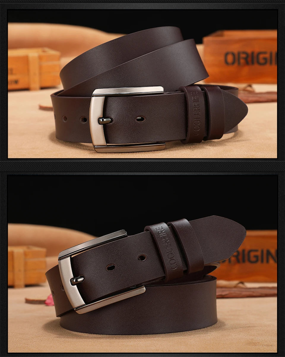 Cinturón de cuero genuino de alta calidad para hombre, cinturones de diseñador de lujo, correa de moda de piel de vaca para hombre, pantalones vaqueros para hombre vaquero