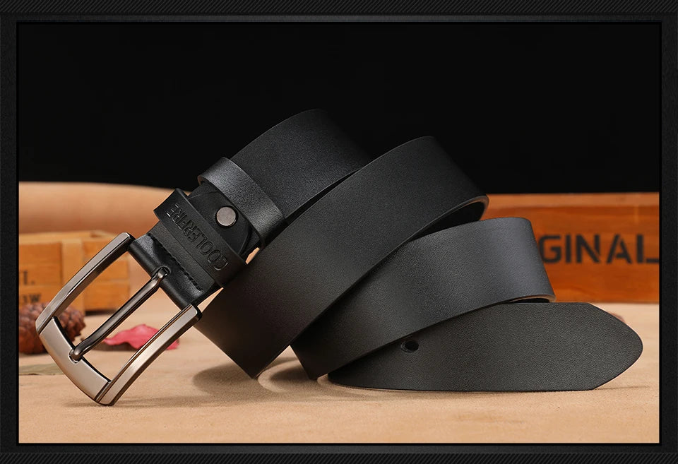 Cinturón de cuero genuino de alta calidad para hombre, cinturones de diseñador de lujo, correa de moda de piel de vaca para hombre, pantalones vaqueros para hombre vaquero