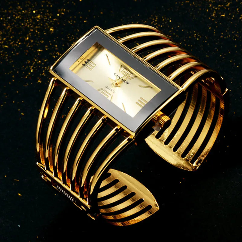 Reloj CANSNOW para mujer, reloj de pulsera de oro rosa a la moda de lujo, reloj de vestir para mujer, reloj de pulsera para mujer Saati para niñas, Relojes