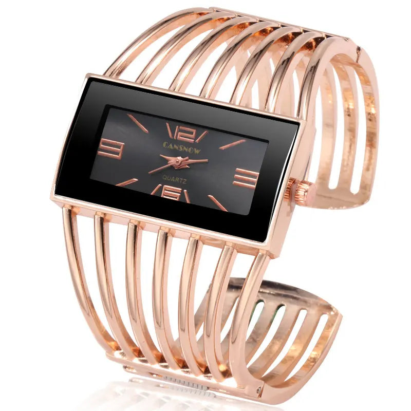 Reloj CANSNOW para mujer, reloj de pulsera de oro rosa a la moda de lujo, reloj de vestir para mujer, reloj de pulsera para mujer Saati para niñas, Relojes