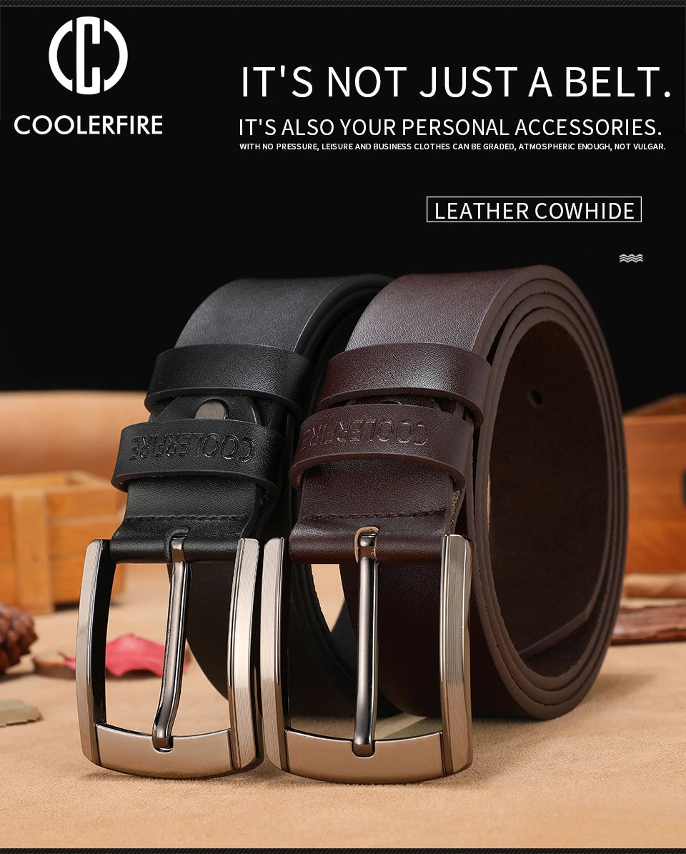 Cinturón de cuero genuino de alta calidad para hombre, cinturones de diseñador de lujo, correa de moda de piel de vaca para hombre, pantalones vaqueros para hombre vaquero