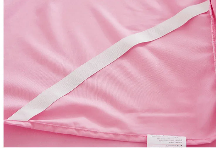 Ropa de cama de princesa de encaje de estilo coreano, faldas de cama, fundas de almohada, 100% de algodón, colchas Beige, funda de cama, textiles para el hogar de Color sólido