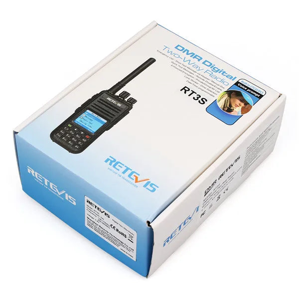 Retevis RT3S DMR walkie talkies de largo alcance radio portátil recargable radio a pilas camping walkie talkie emisora radioaficionado radio emergencia supervivencia profesionales walkie-talkies Cifrado AES256 GPS APRS