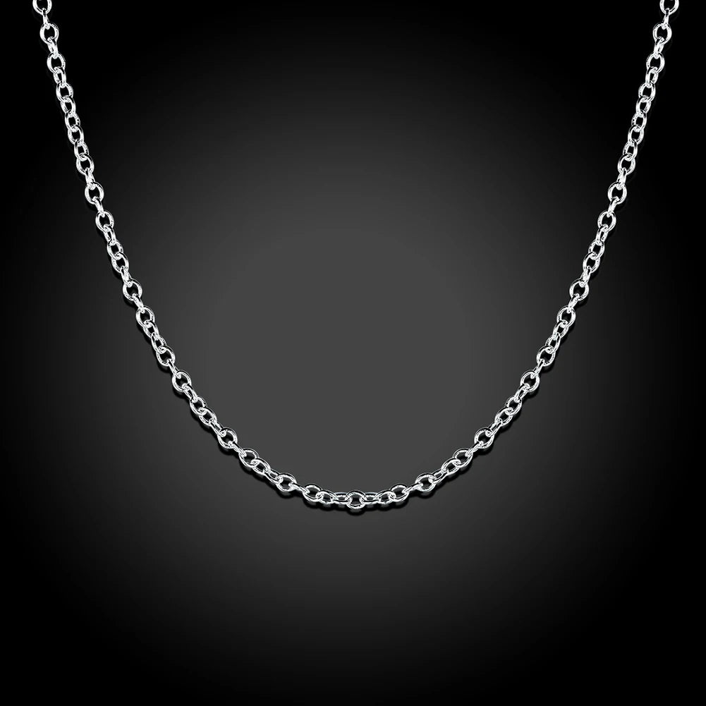 Lote de 10 Uds. De Plata de Ley 925, 16/18/20/22/24/26/28/30 pulgadas, collar de cadena de serpiente de 1mm para mujer y hombre, joyería de moda