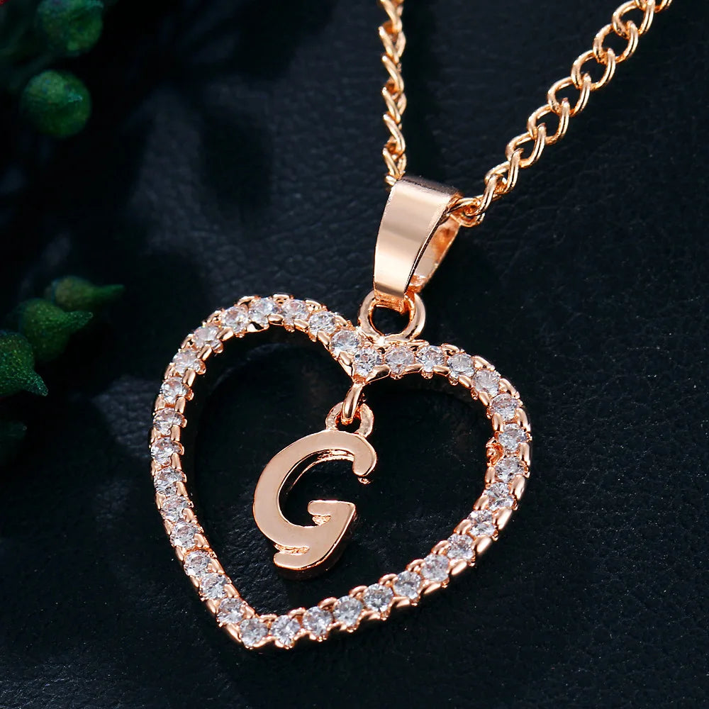Collar de letras 26 letras circón amor collar joyerÃa amor colgante