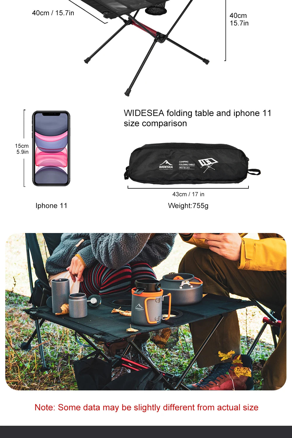 Mesa plegable para acampar Widesea, Picnic turístico, cena Pliante, muebles de viaje plegables, suministros de equipo, turismo, pesca al aire libre