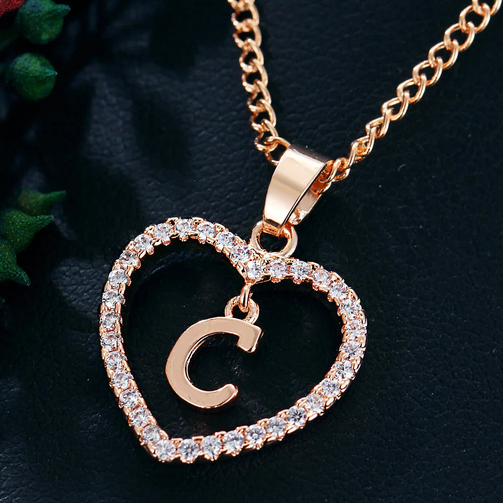 Collar de letras 26 letras circón amor collar joyerÃa amor colgante